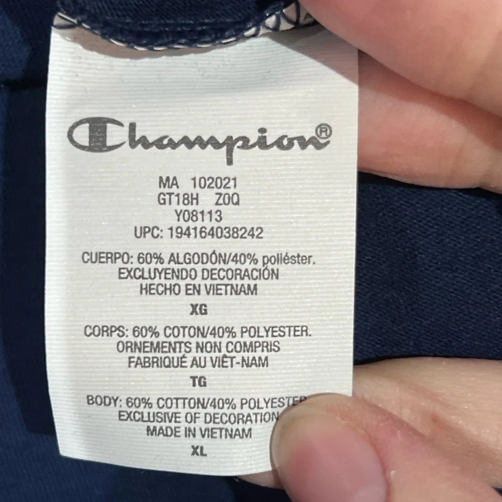Champion Authentic Navy Blue Athletic Wear T-Shirt